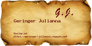 Geringer Julianna névjegykártya